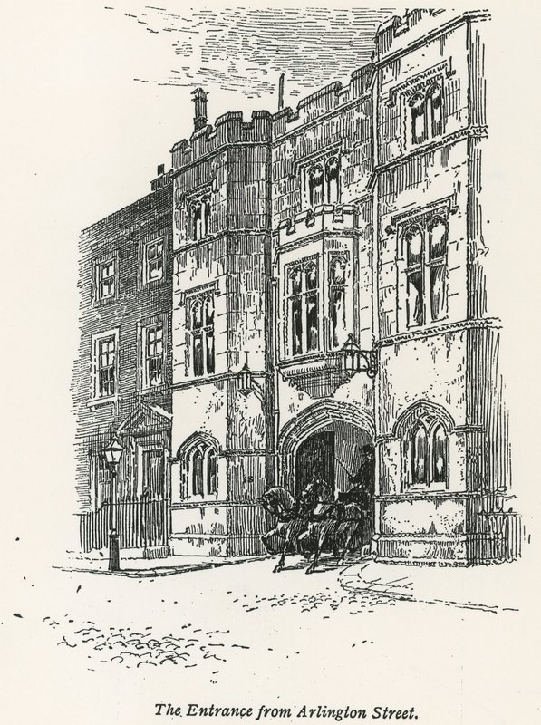 Sir John Penders House, sisäänkäynti Lontoon Arlington Streetiltä tekijältä English School