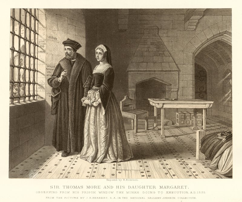 Sir Thomas More ja hänen tyttärensä Margaret tekijältä English School