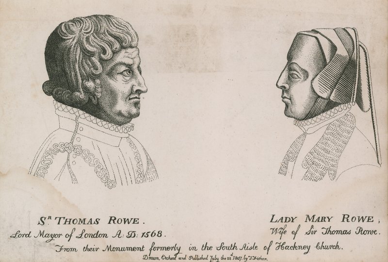 Sir Thomas Rowe, Lontoon pormestari 1568, ja Lady Mary Rowe tekijältä English School