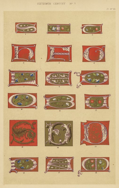 Kuudestoista vuosisata (chromolitho) tekijältä English School