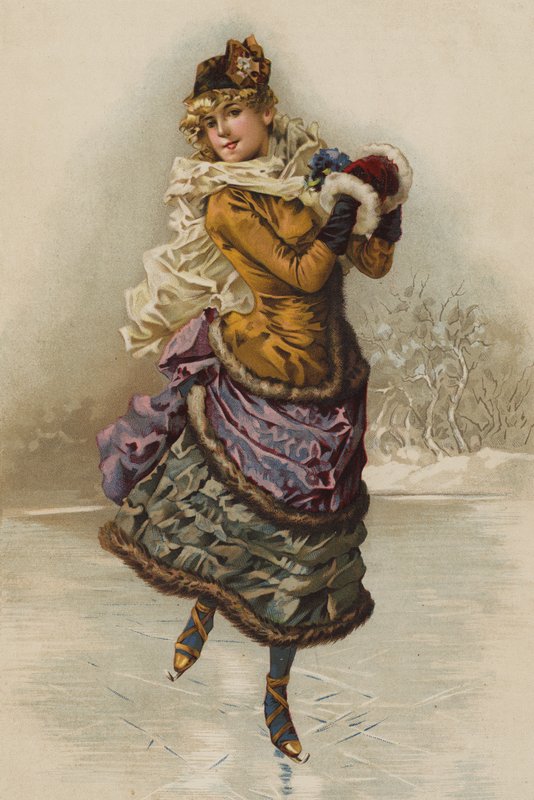 Luistelu (chromolitho) tekijältä English School