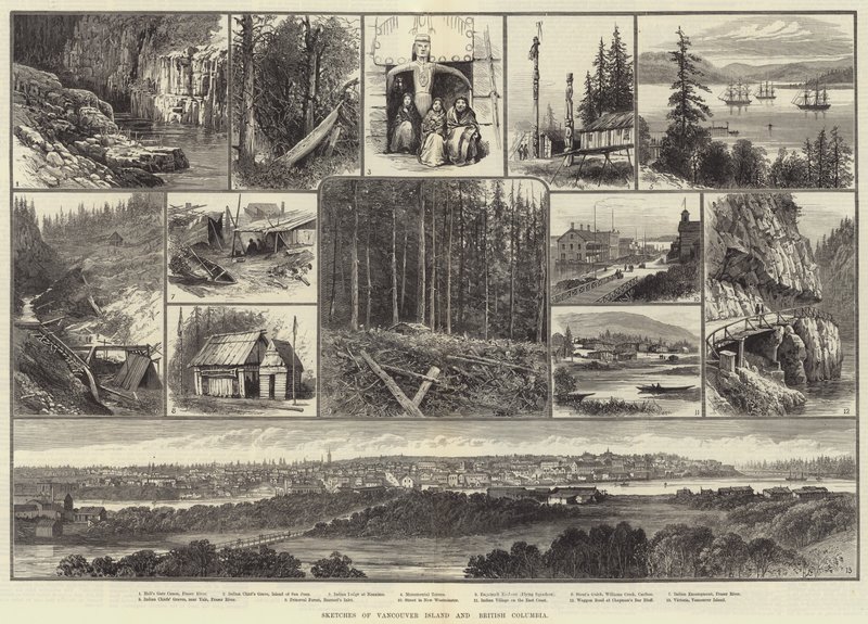 Luonnokset Vancouver Islandista ja Brittiläisestä Kolumbiasta tekijältä English School