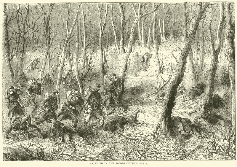 Kahakka metsässä Pariisin ulkopuolella, lokakuu 1870 tekijältä English School