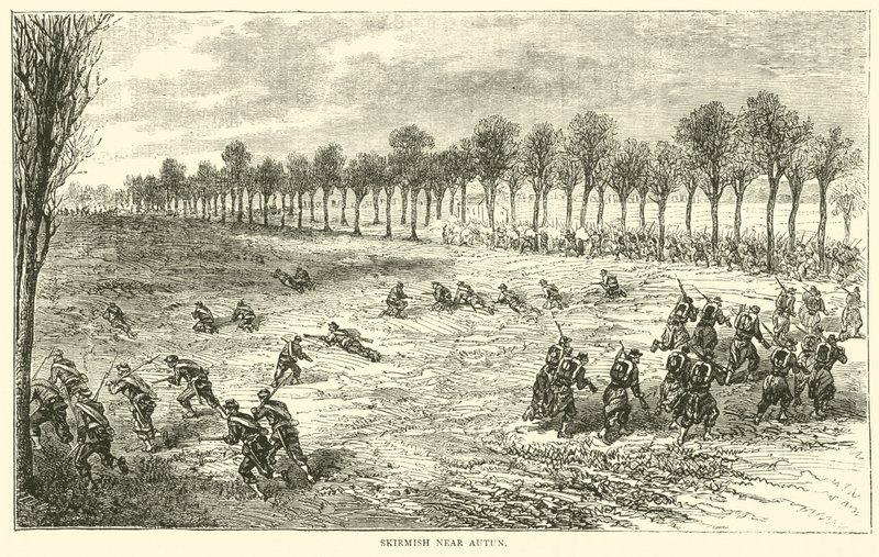 Kahakka lähellä Autunia joulukuussa 1870 tekijältä English School