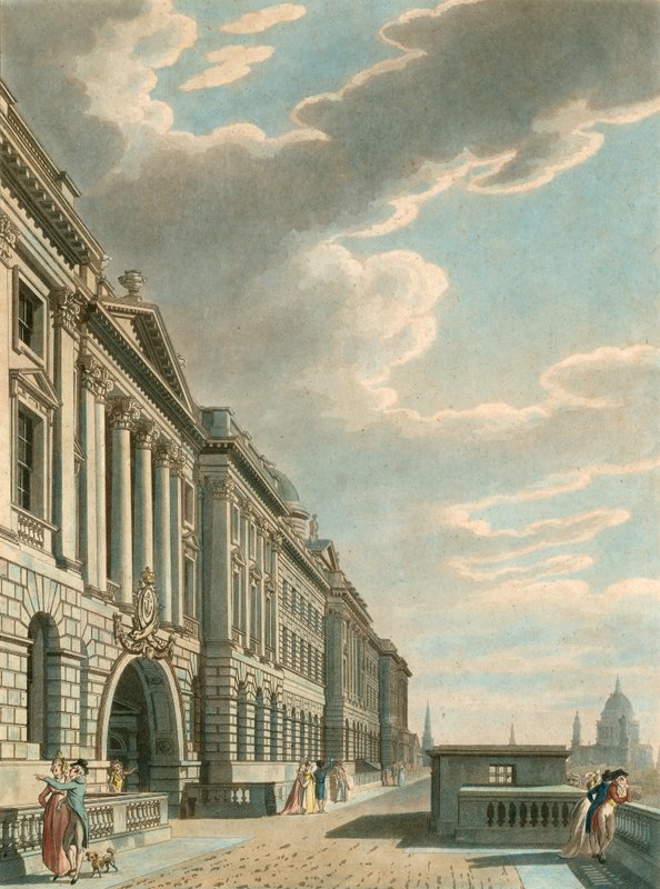 Somerset Terrace Thames-joen varrella, Somerset House, The Strand, Lontoo tekijältä English School