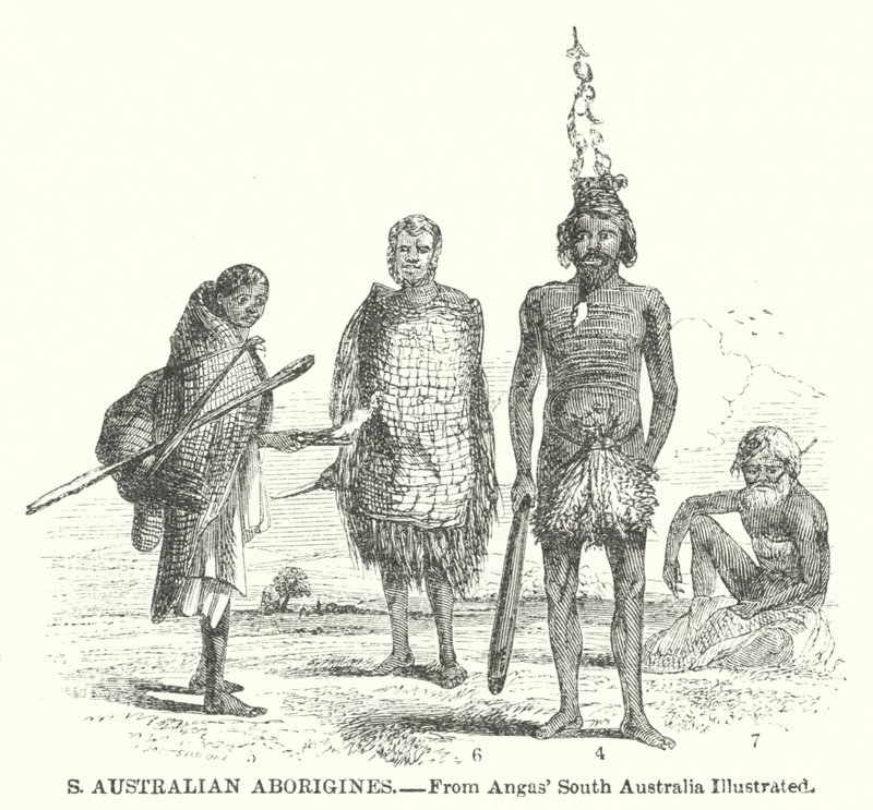 Etelä-Australian aboriginaalit (kaiverrus) tekijältä English School