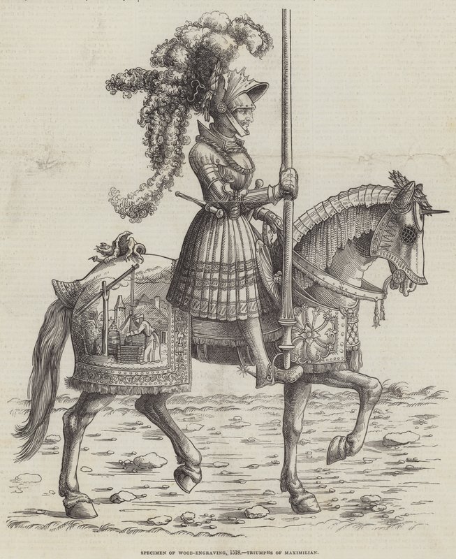 Näyte puukaiverruksesta, 1518, Maximilianin voitot tekijältä English School