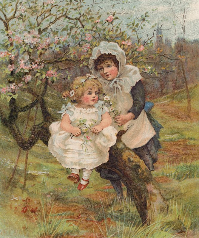 Kevätkukkia toukokuussa (chromolitho) tekijältä English School