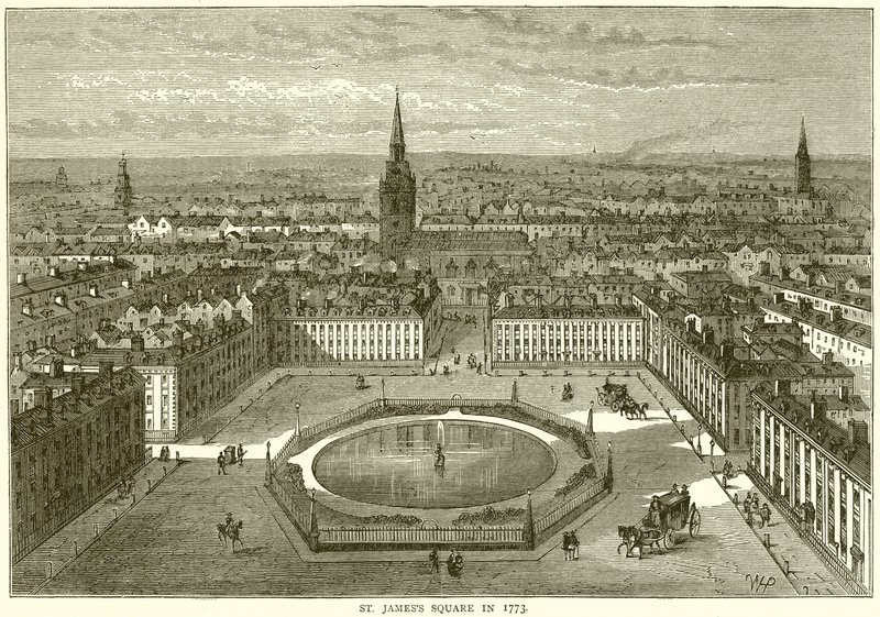 Pyhän Jaakon aukiolla vuonna 1773 tekijältä English School