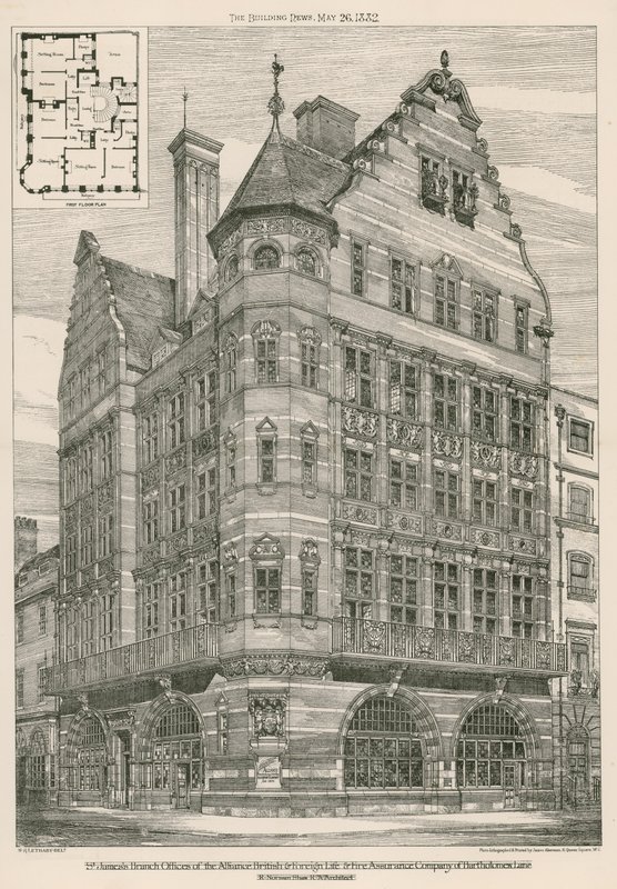Alliance British & Foreign Life & Fire Assurance Company of Bartholomew Lane, Lontoon St Jamesin haaratoimistot tekijältä English School