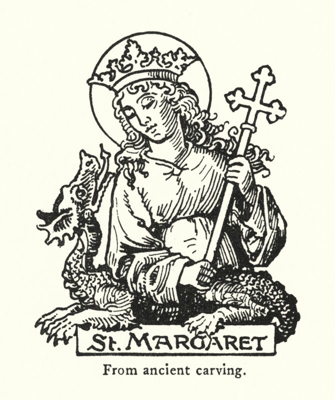 Pyhä Margaret, muinaisesta kaiverruksesta (kaiverrus) tekijältä English School