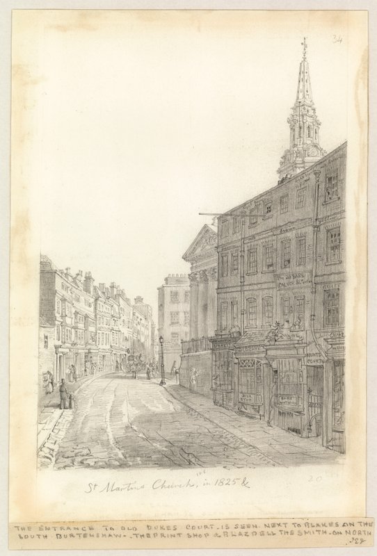 Pyhän Martin kirkko vuonna 1825 tekijältä English School