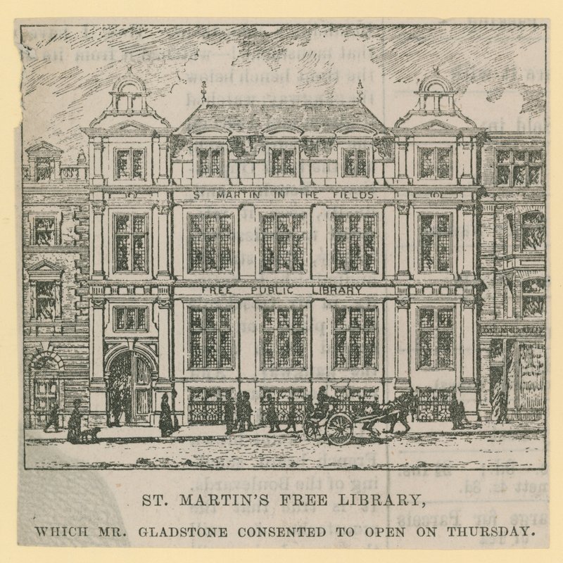 St Martins Free Library, jonka avaa herra Gladstone tekijältä English School