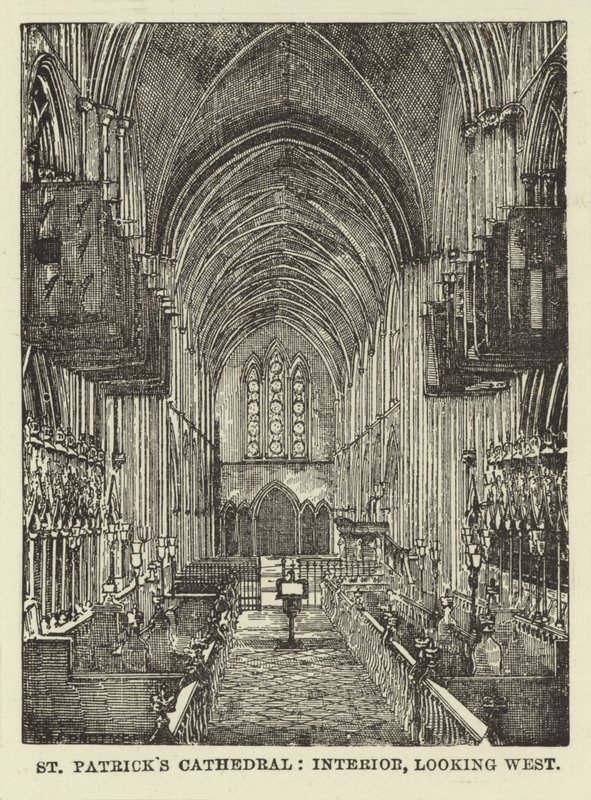 St Patricks Cathedral, sisäpuoli, joka näyttää länteen tekijältä English School