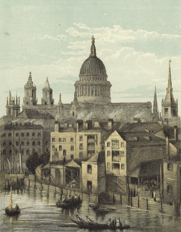 St Paulin katedraali, näkymä etelärintamalle Southwark Bridgestä tekijältä English School