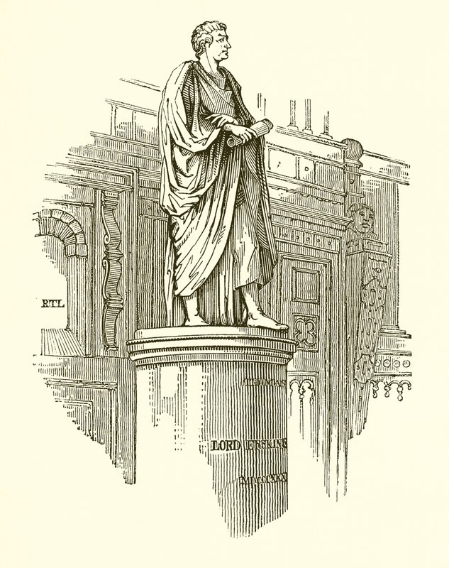 Lord Erskinen patsas Lincolns Inn Hallissa tekijältä English School