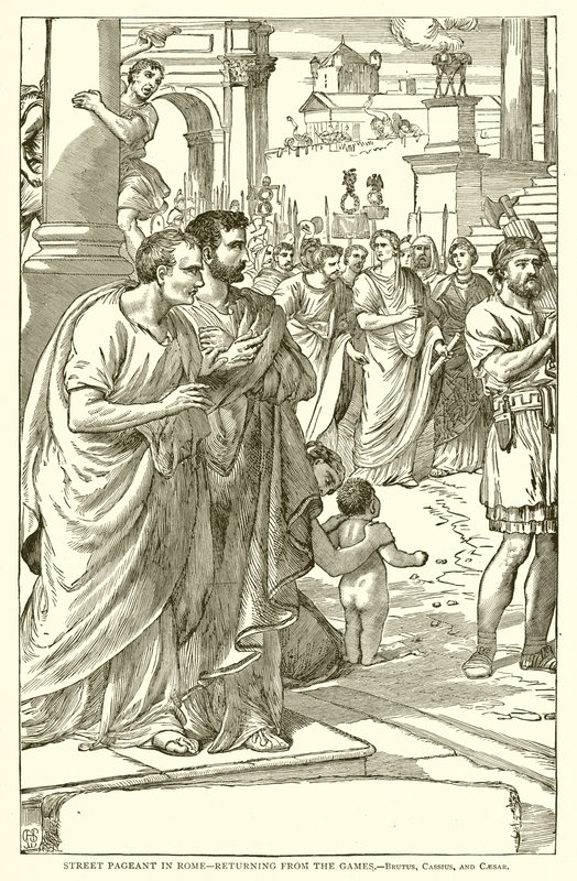 Katukilpailu Roomassa - Paluu kisoista. - Brutus, Cassius ja Caesar tekijältä English School