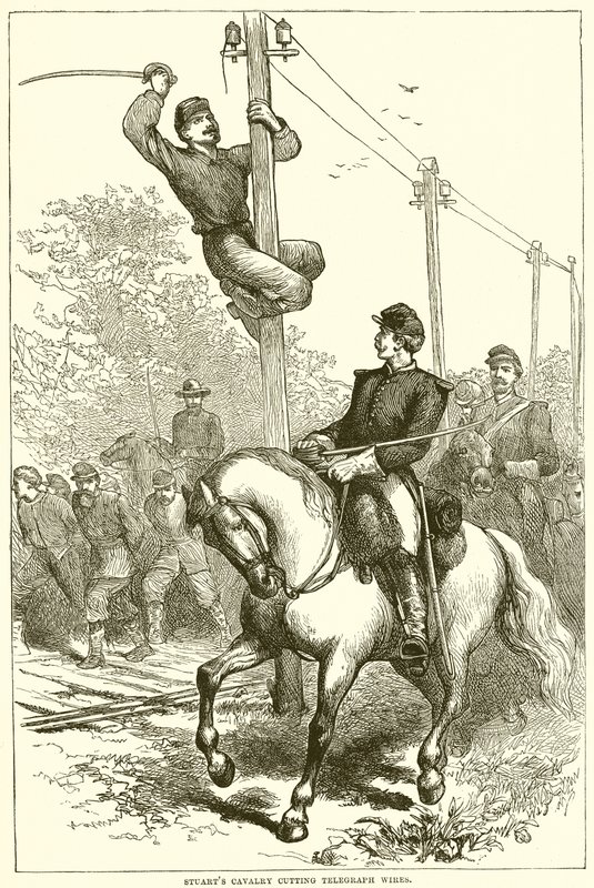 Stuarts Cavalry leikkaa lennätinlankoja tekijältä English School