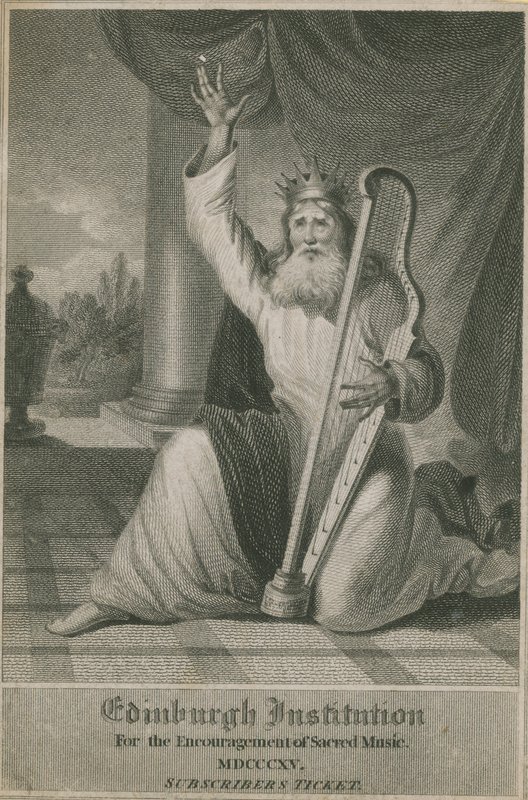 Tilaajalippu Edinburghin pyhän musiikin edistämisinstituuttiin, 1815 tekijältä English School