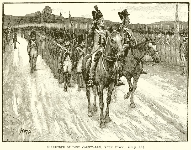 Lord Cornwallisin antautuminen Yorktownissa tekijältä English School