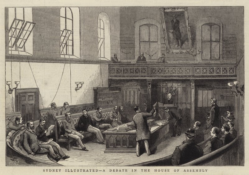 Sydney Illustrated, keskustelu House of Assemblyssa (kaiverrus) tekijältä English School