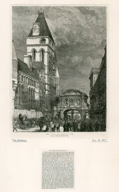 Temple Bar, Lontoo. Purku, 1877 tekijältä English School