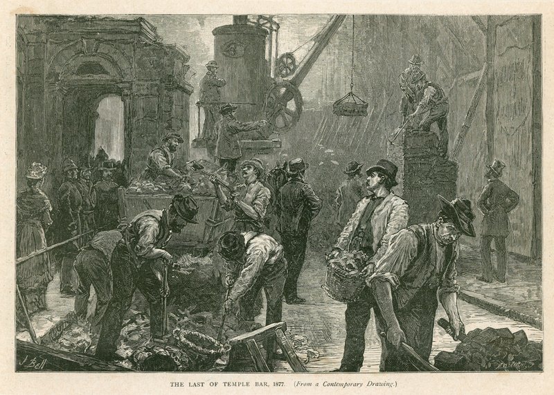 Temple Bar, Lontoo, Demolition, 1877 tekijältä English School