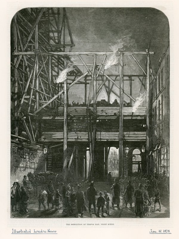 Temple Bar, Lontoo. Purku, 1878 tekijältä English School