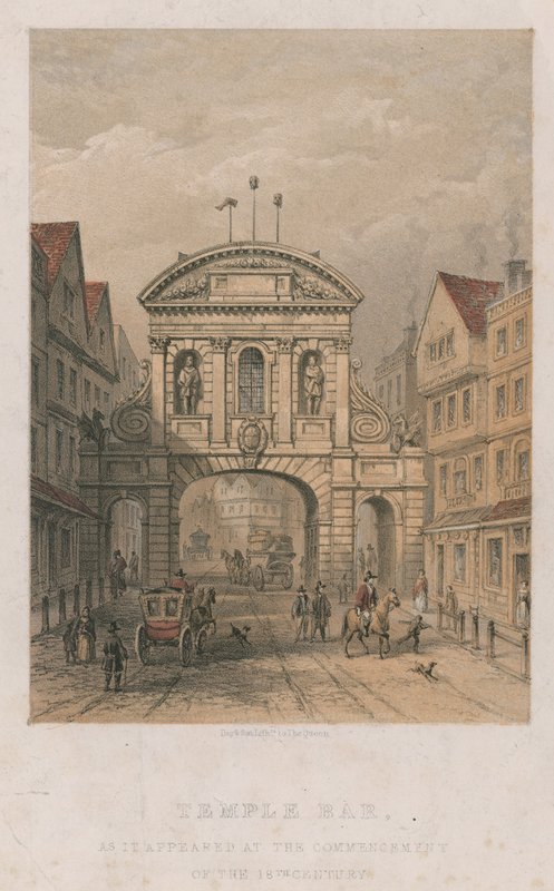 Temple Bar sellaisena kuin se ilmestyi 1700-luvun alussa tekijältä English School