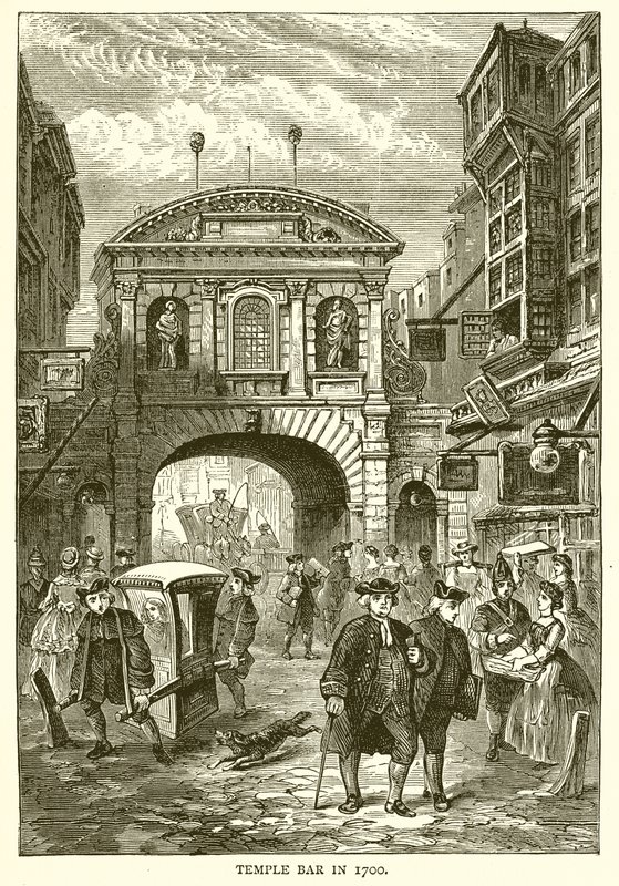 Temple Bar vuonna 1700 tekijältä English School