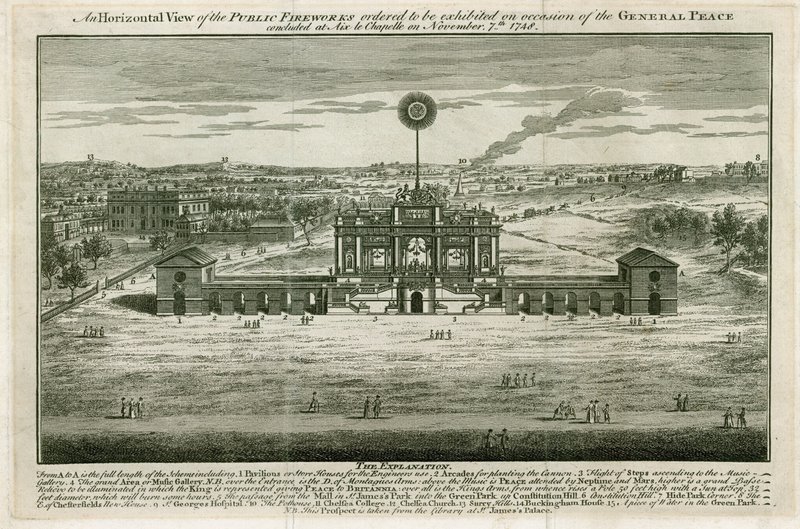 Temppeli Aix la Chapellen rauhan kunniaksi 1749 tekijältä English School