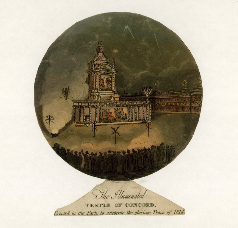 Concordin temppeli vuoden 1814 rauhan kunniaksi tekijältä English School