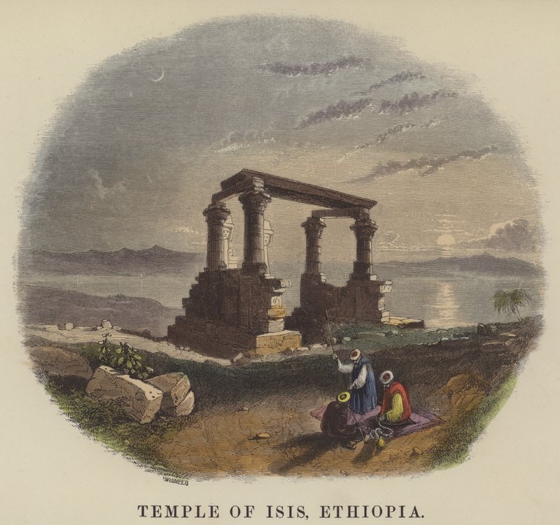 Isisin temppeli, Etiopia (värinen kaiverrus) tekijältä English School