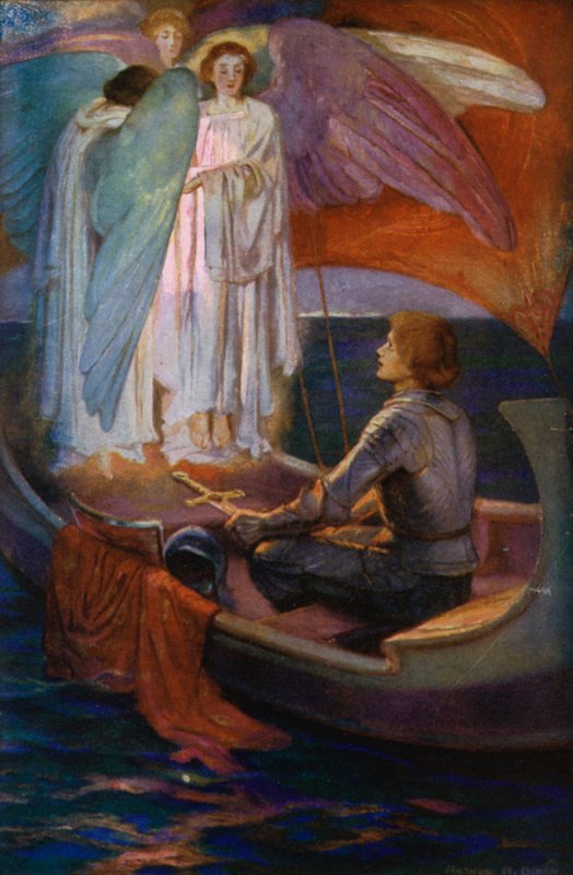 Tennyson-runo: Sir Galahad (värilitho) tekijältä English School