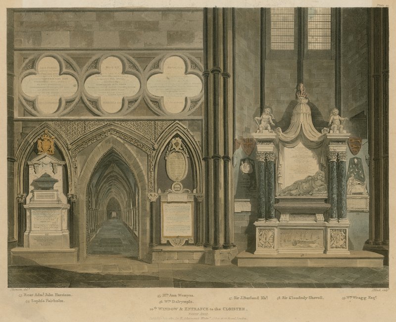 Kymmenes ikkuna ja sisäänkäynti luostariin, North Aisle, Westminster Abbey, Lontoo tekijältä English School