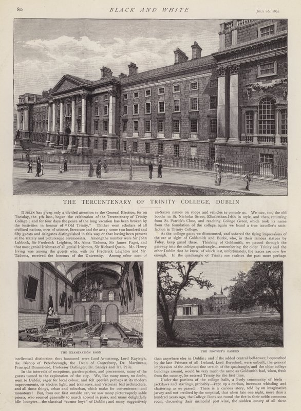 Trinity Collegen 30-vuotisjuhla, Dublin, Irlanti (litho) tekijältä English School