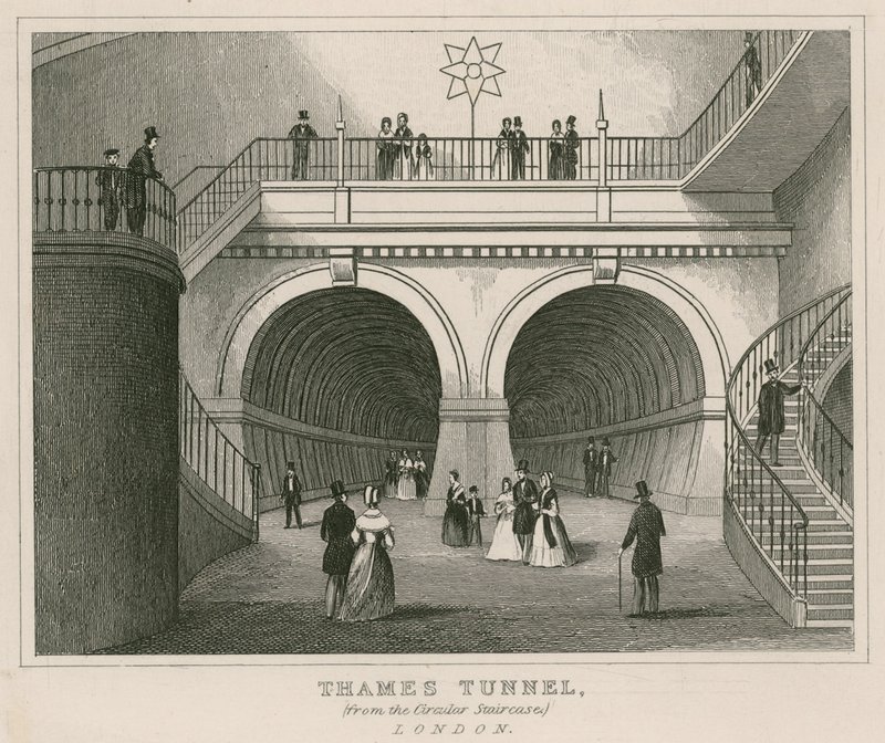 Thames-tunneli pyöreästä portaikosta tekijältä English School