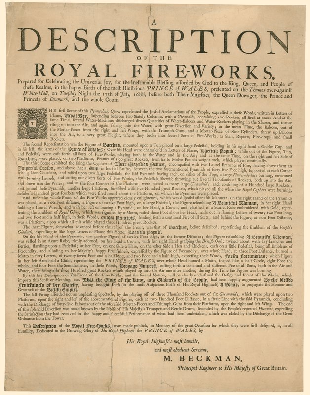 Kiitospäivä James Edwardin syntymästä, Vanha teeskentelijä, syntynyt 10. kesäkuuta 1688 tekijältä English School