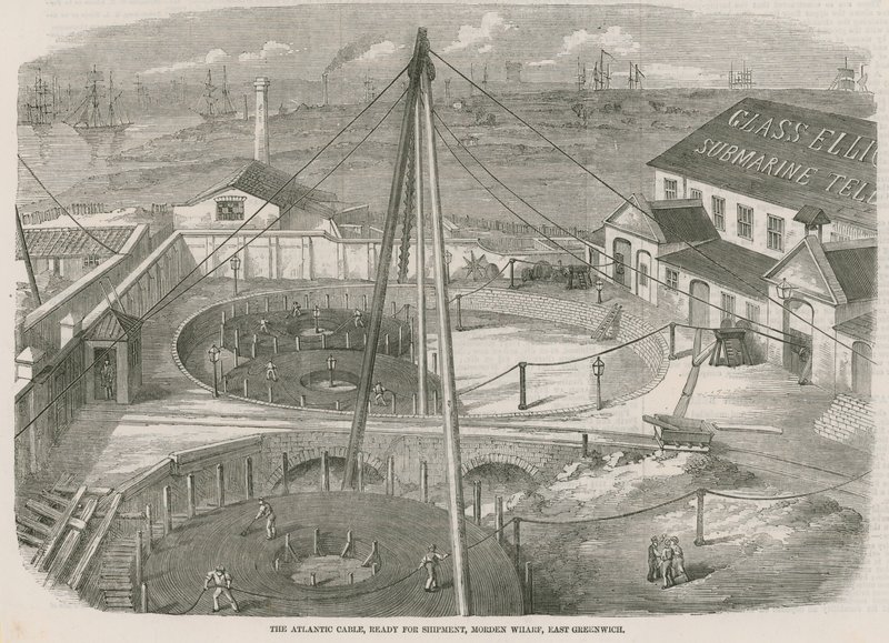 Atlantic Cable, valmiina lähetettäväksi, Moden Wharf, East Greenwich tekijältä English School