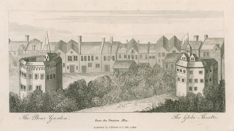 The Bear Garden and the Globe, Bankside, Lontoo, Venetsian kartalta tekijältä English School