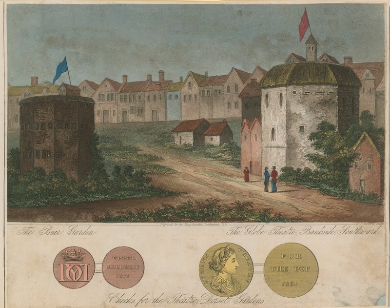 The Bear Garden and Globe Theatre, Bankside, Southwark, Lontoo tekijältä English School