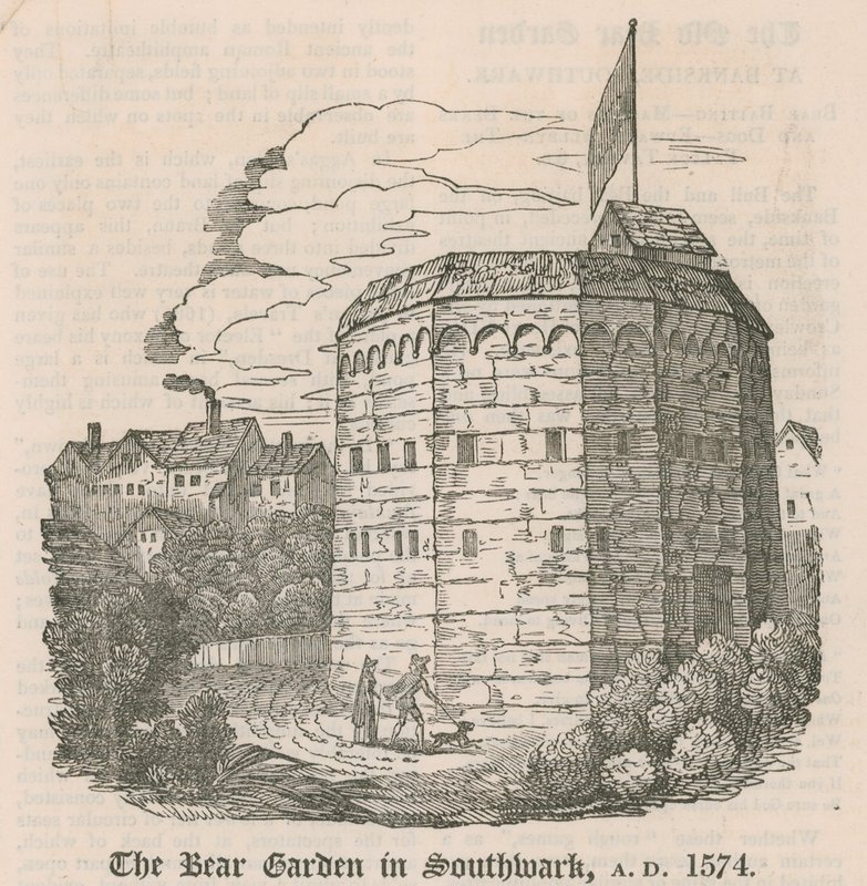 Karhupuutarha Southwarkissa, Lontoossa, 1574 jKr tekijältä English School