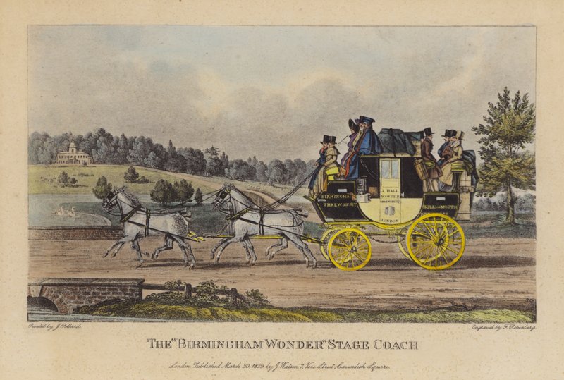"Birmingham Wonder" Stage Coach (värillinen kaiverrus) tekijältä English School