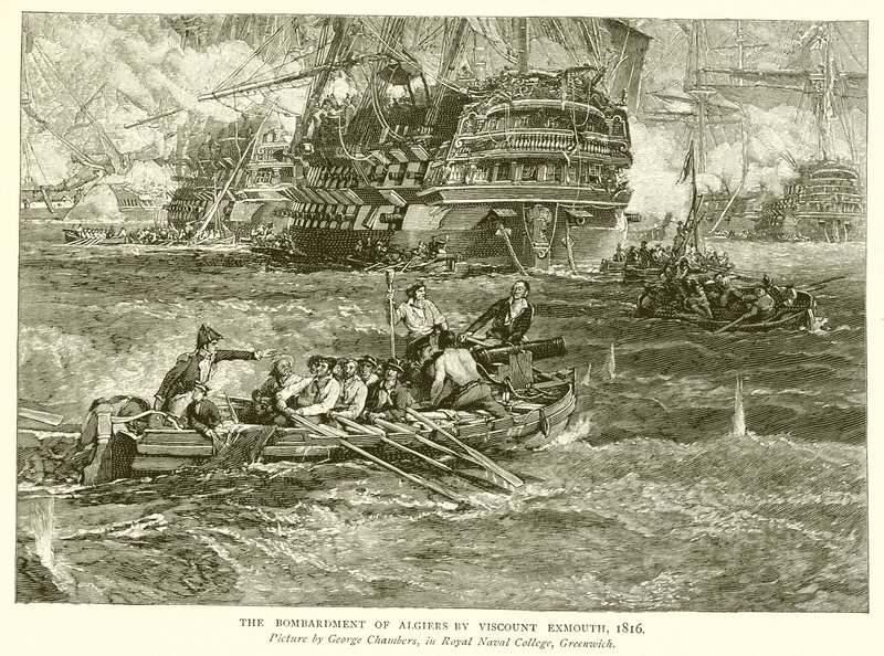 Algerin pommitukset, varakreivi Exmouth, 1816 tekijältä English School
