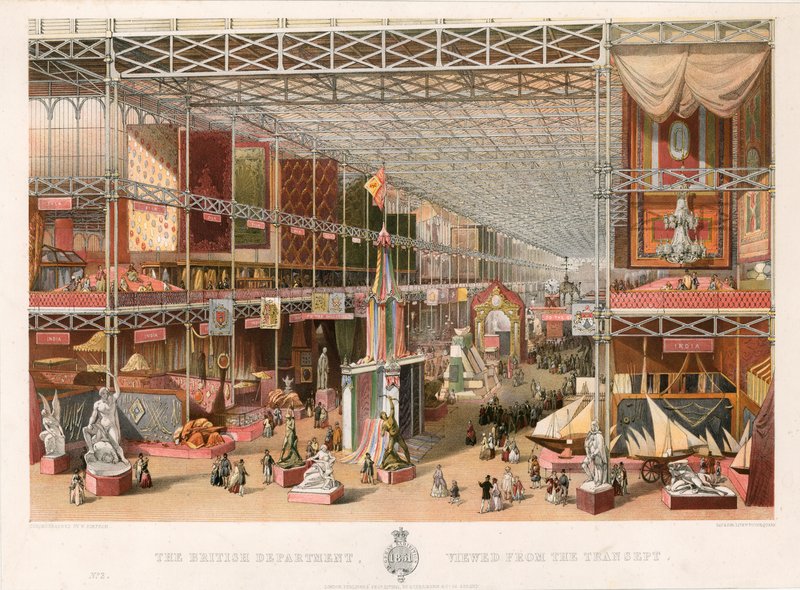 Brittiläinen osasto, Transeptistä katsottuna, suuri näyttely, 1851 tekijältä English School