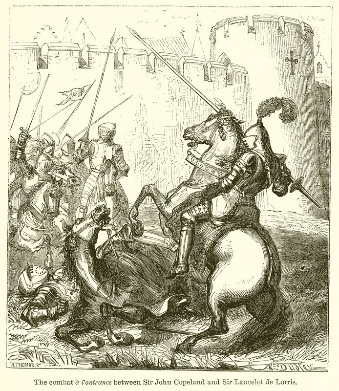 Combat & Foutrance Sir John Copelandin ja Sir Lancelot de Lorrisin välillä tekijältä English School