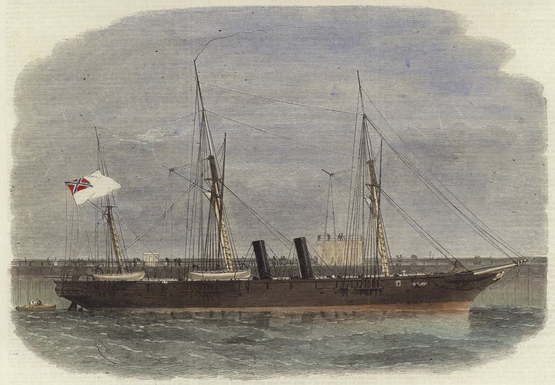 Confederacyn ruuvihöyrylaiva Rappahannock makaa Calais
