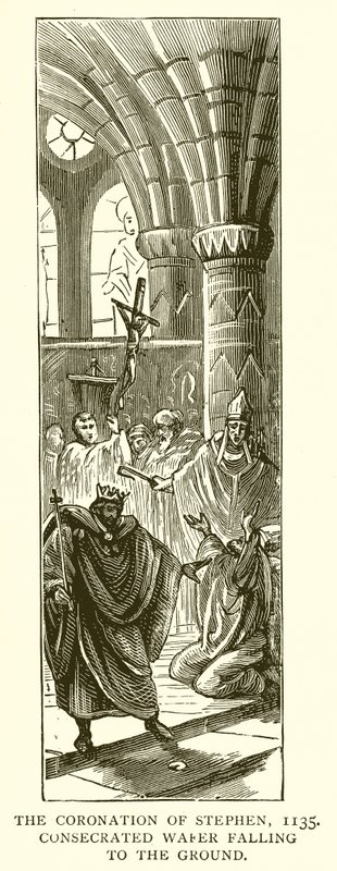 Stephenin kruunaus, 1135. Pyhitetty kiekko putoaa maahan tekijältä English School