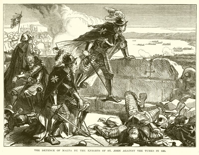 Pyhän Johanneksen ritarien puolustama Malta turkkilaisia vastaan vuonna 1565 tekijältä English School