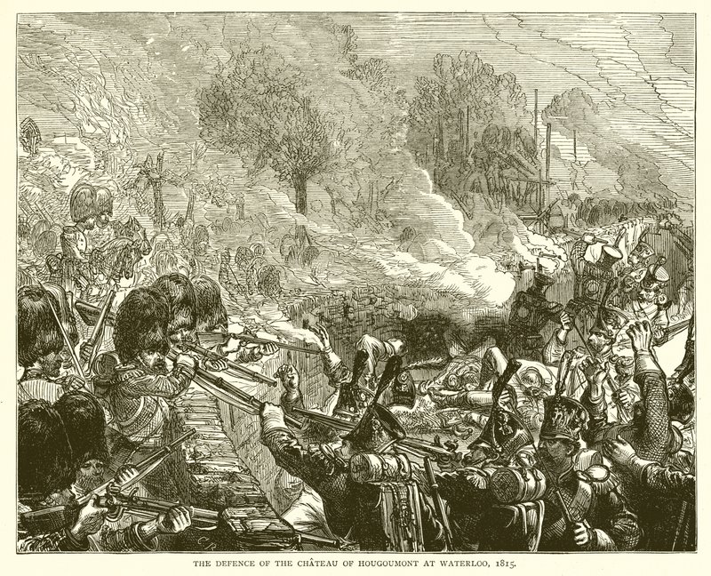 Hougoumontin linnan puolustaminen Waterloossa, 1815 tekijältä English School